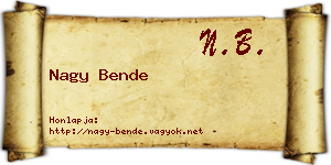 Nagy Bende névjegykártya